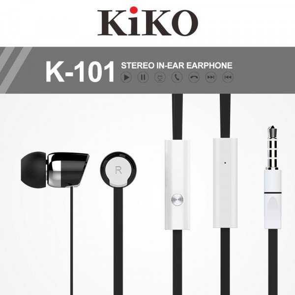 Wholesale KIKO K-101 HD Stereo Earphone Headset with Mic (K-101 Black)